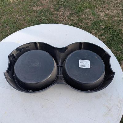 double pet food bowl