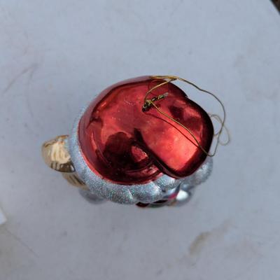 hand-painted glass snowman Christmas ornament,