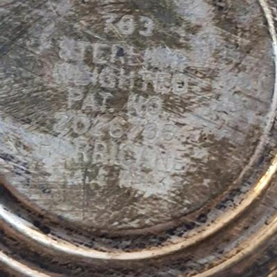 Quaker Silver Co. "Hurricane" weighted sterling silver and etched glass salt and pepper shakers.