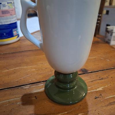 Hall vintage irish pedestal mug with green base