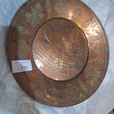 handcrafted coppoer plates engraved and hammered designs