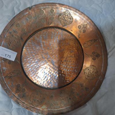 handcrafted coppoer plates engraved and hammered designs