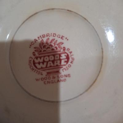 Woods ware fine English china -Cambridge pattern- a few pieces are discolored, see all photos.