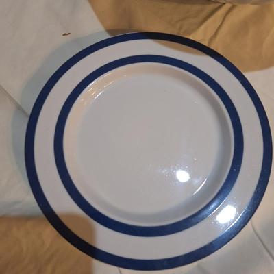 Large Italian serving bowl and 2 Mikasa saucers that are similar