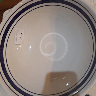 Large Italian serving bowl and 2 Mikasa saucers that are similar