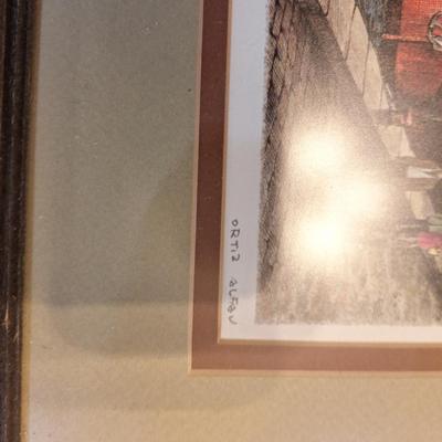 Framed lithograph prints of Parisian landmarks by Farael Ortiz Alfau - signed