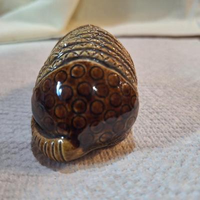 ceramic or pottery aramdillo figurine