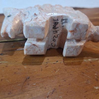 carved stone aramdillo figurine