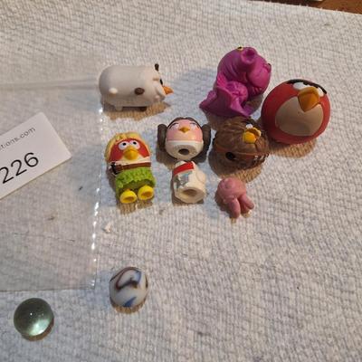 mixed lot of angry birds and other small toys