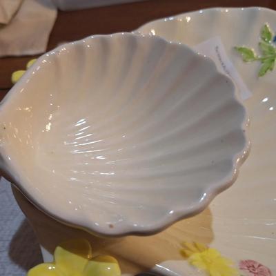 floral chip and dip style plate made in japan - it is one whole piece- see all photos for small damage
