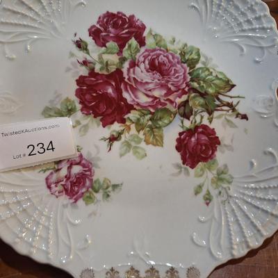 vintage hangled plate from Three Crown china company in Bavaria