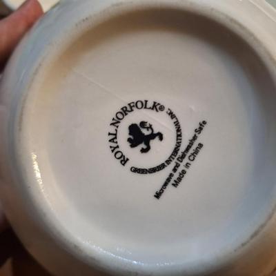 Royal Norfolk Lemon-Printed stoneware bowls- set of 3