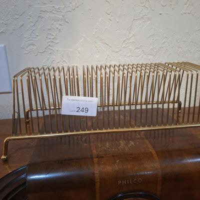 MCM brass tone wire record rack for 45 records