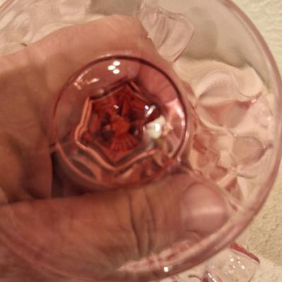 Fenton Colonial Pink Thumbprint compote