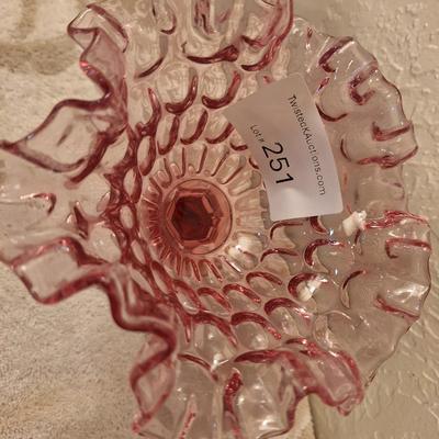 Fenton Colonial Pink Thumbprint compote