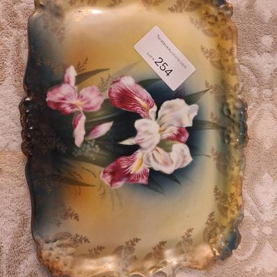 Rosenthal porcelain handled serving dish with Iris pattern