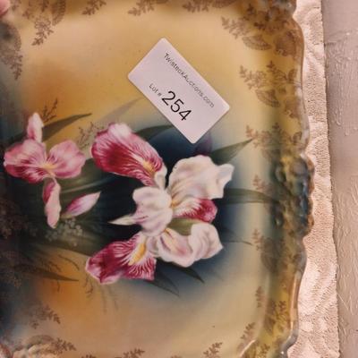Rosenthal porcelain handled serving dish with Iris pattern