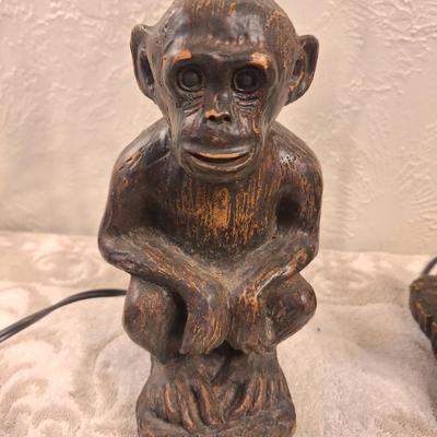 vintage resin monkey figurine table lamps- no shades