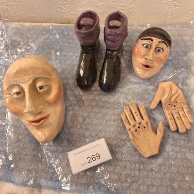 ceramic pieces - doll pieces or puppet pieces? See photos