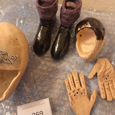 ceramic pieces - doll pieces or puppet pieces? See photos