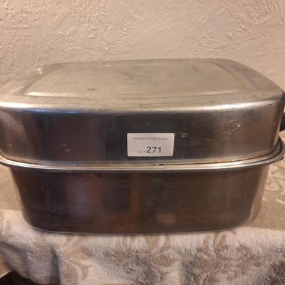 vintage aluminum turkey roasting pan