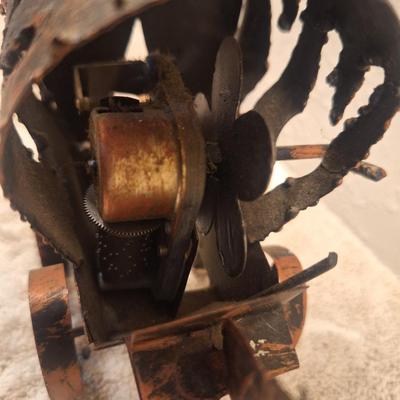 vintage metal stagecoach music box