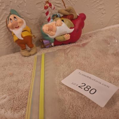 vintage ornaments from Grolier's Disney ornaments of snow white and the seven dwarfs