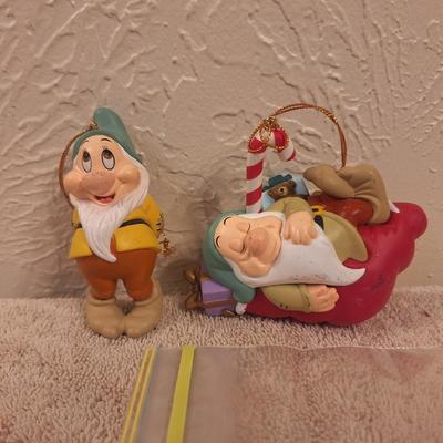 vintage ornaments from Grolier's Disney ornaments of snow white and the seven dwarfs