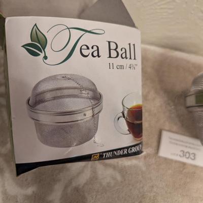 stainless steel mesh tea ball infuser or spice ball.