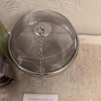 stainless steel mesh tea ball infuser or spice ball.