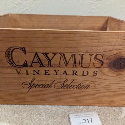 wooden Caymus Vineyards Special Selection wine crate.