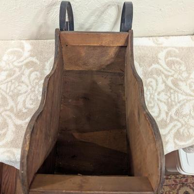 vintage wood and wicker and metal decorative sleigh