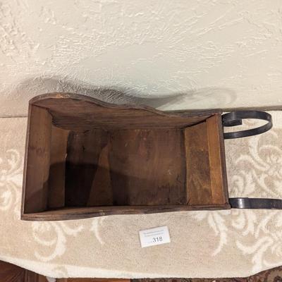 vintage wood and wicker and metal decorative sleigh