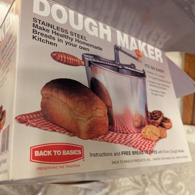 Back to Basics Handcrafted Stainless Steel Hand Crank Bread Dough Maker Kneader.