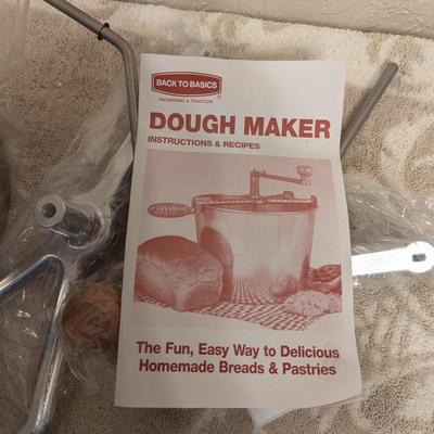 Back to Basics Handcrafted Stainless Steel Hand Crank Bread Dough Maker Kneader.
