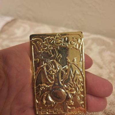 1999 Nintendo Charizard 23K gold-plated trading card, originally a promotional item from Burger King.