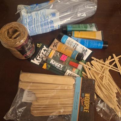 Craft supplies- hot glue, some wood sticks, a little paint and a role of jute twine