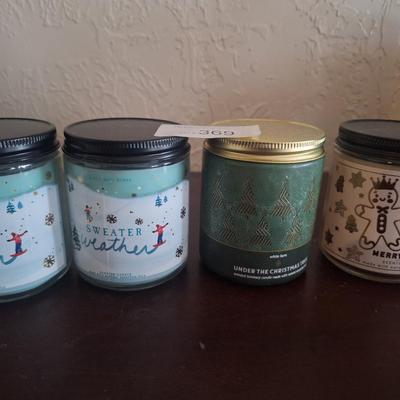 Bath & Body Works single wick scented candles. Sweater Weather, Under The Christmas Tree, and Merry Cookie.
