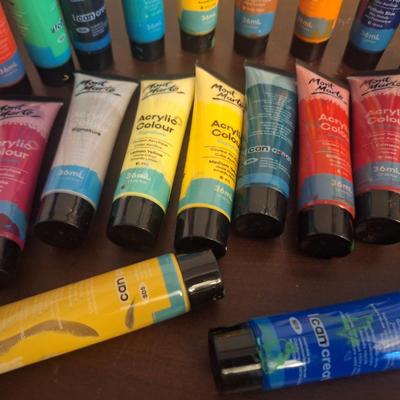 Mont Marte Signature Acrylic Colour paints  all have been used but most appear to be half full or more.