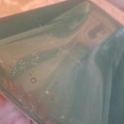  Blenko Glass model 8813S "Paper Bag" vase in a turquoise or green color.