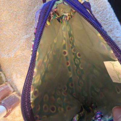 Vera Bradley small cosmetic bag in the "Heather" retired print and some nail polish
