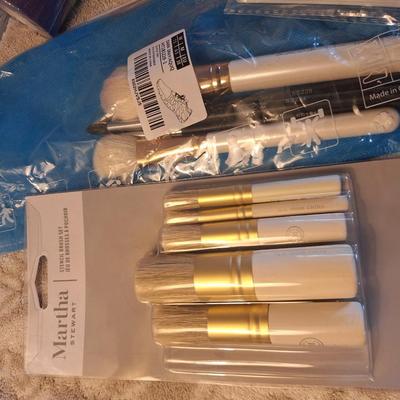 stencils and paint brushes