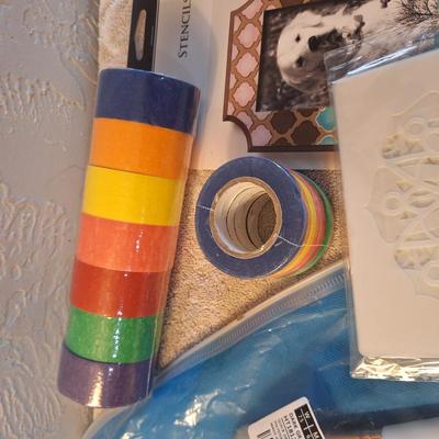 stencils and paint brushes