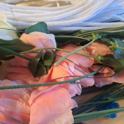 wreath and flowers and other items to build a wreath