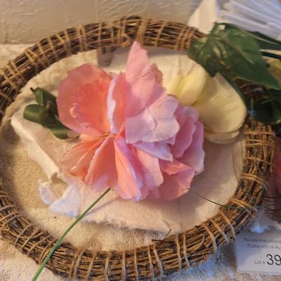 wreath and flowers and other items to build a wreath