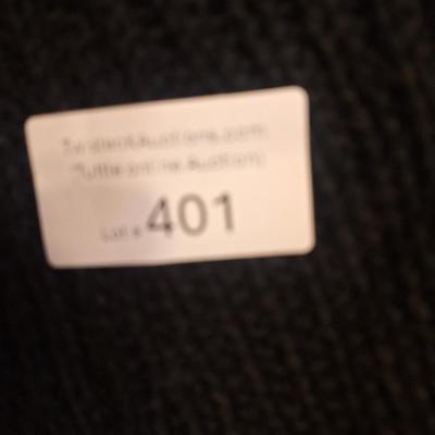  black cowl neck poncho sweater with pearl details.