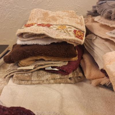 assortment of wash clothes, and hand towels.