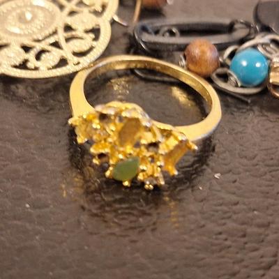 mixed lot of jewerly, some damaged or mismatched.  The two necklaces are all that is without some kind of damage.