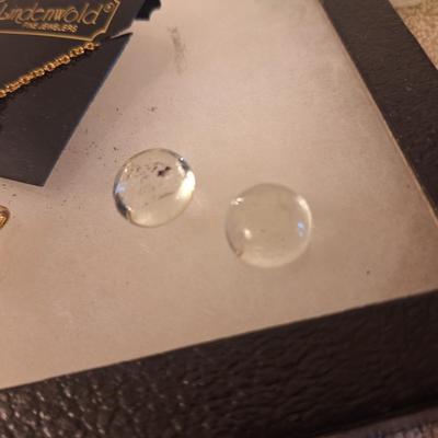 gold tone necklace with extra pendant and misc other item