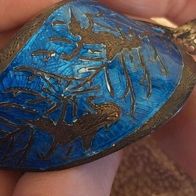 Blue Labradorite leaf in sterling silver hair clip -missing the stick part